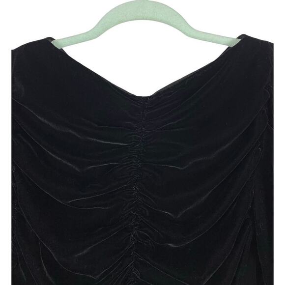 Zara Corie Black Velvet Top XS Puff Sleeve Button Detail Cropped Bloggers Fave - Picture 13 of 15